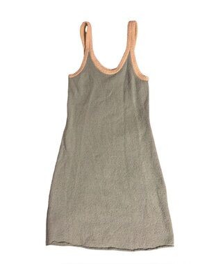 Who What Wear Cotton Textured Knit Tank Mini Dress Mint Green Yellow💕